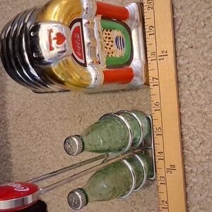 Coca Cola Checkerboard Bowl and 2 Salt And Pepper Sets